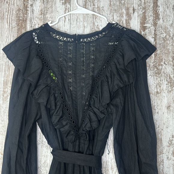 Farm Rio Black Laces & Ruffles Jumpsuit Size M NWT - Picture 13 of 14